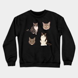 Cat Portraits Sticker Set Crewneck Sweatshirt